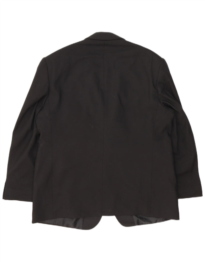 Marks & Spencer Herren-Blazer mit 2 Knöpfen, UK 46, XL, schwarze Wolle