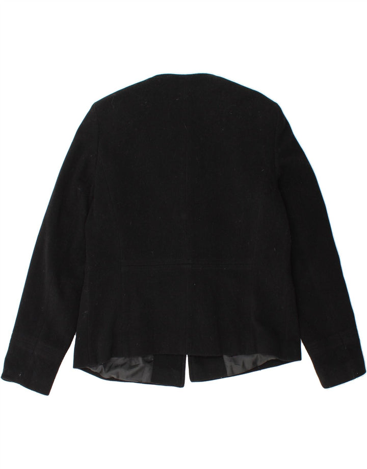 KIRSTEN Womens 3 Button Blazer Jacket UK 14 Large Black Virgin Wool Vintage Kirsten and Second-Hand Kirsten from Messina Hembry 