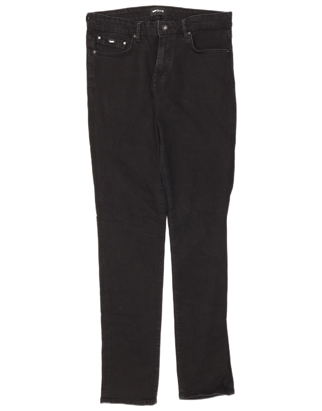 Gas Herren Albert Slim Jeans W33 L34 Schwarze Baumwolle