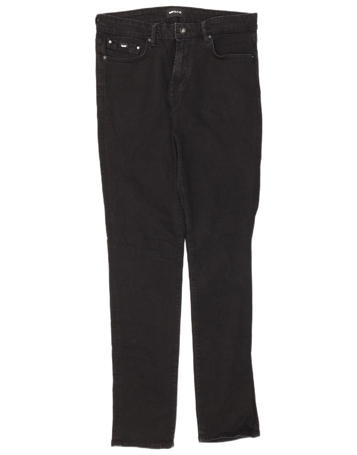 Gas Herren Albert Slim Jeans W33 L34 Schwarze Baumwolle