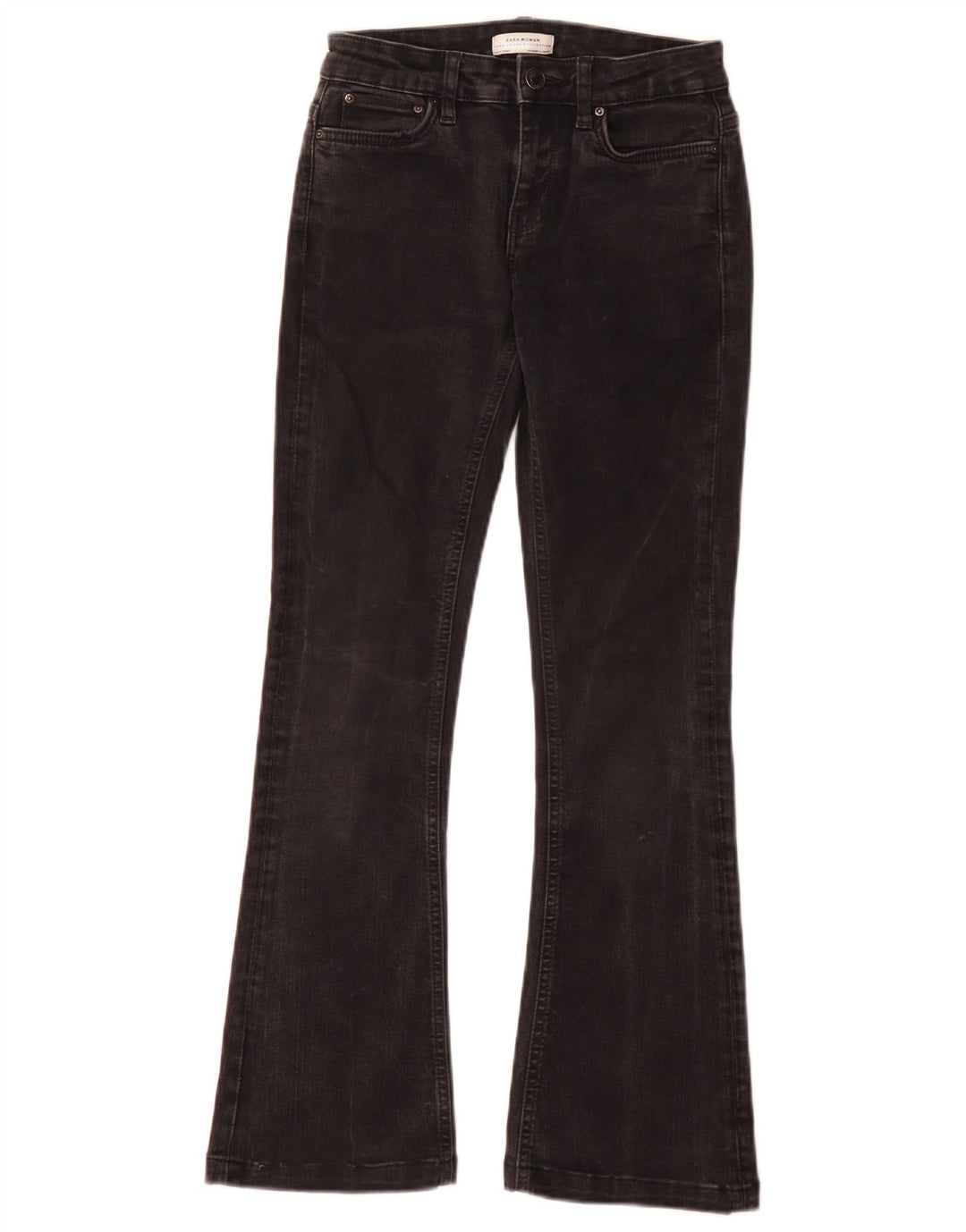 Zara Damen Schlagjeans EU 34 2XS W24 L28 Schwarz