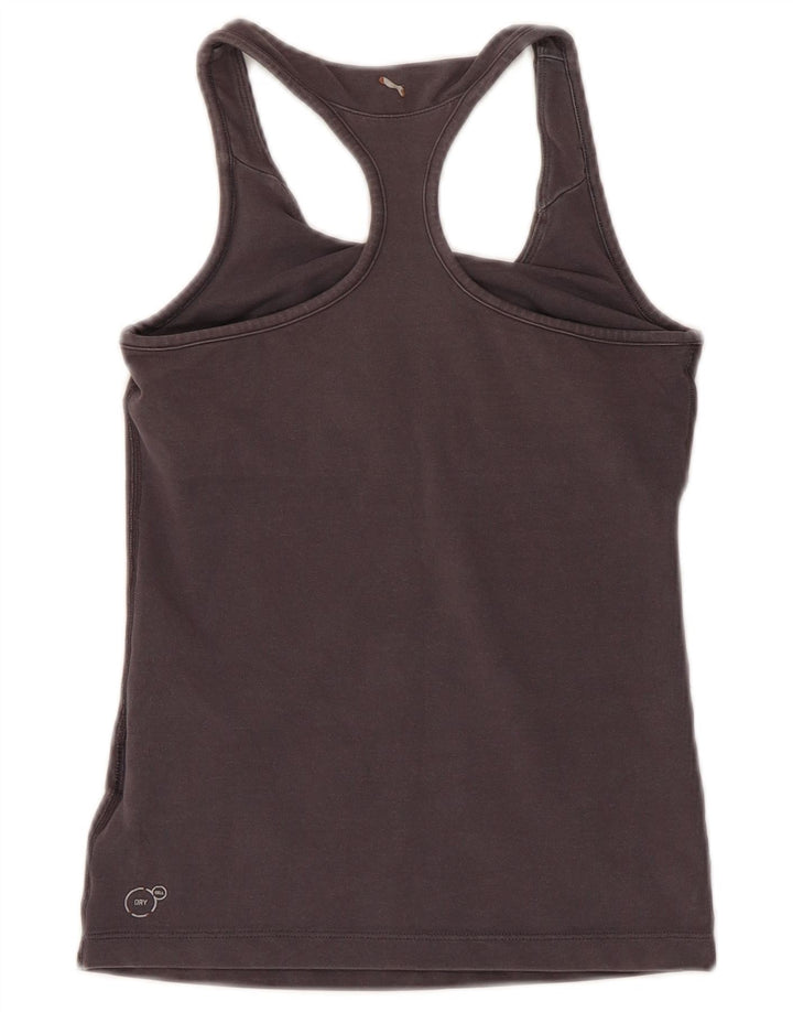 Puma Damen Graphic Vest Top UK 4 XS Graue Baumwolle