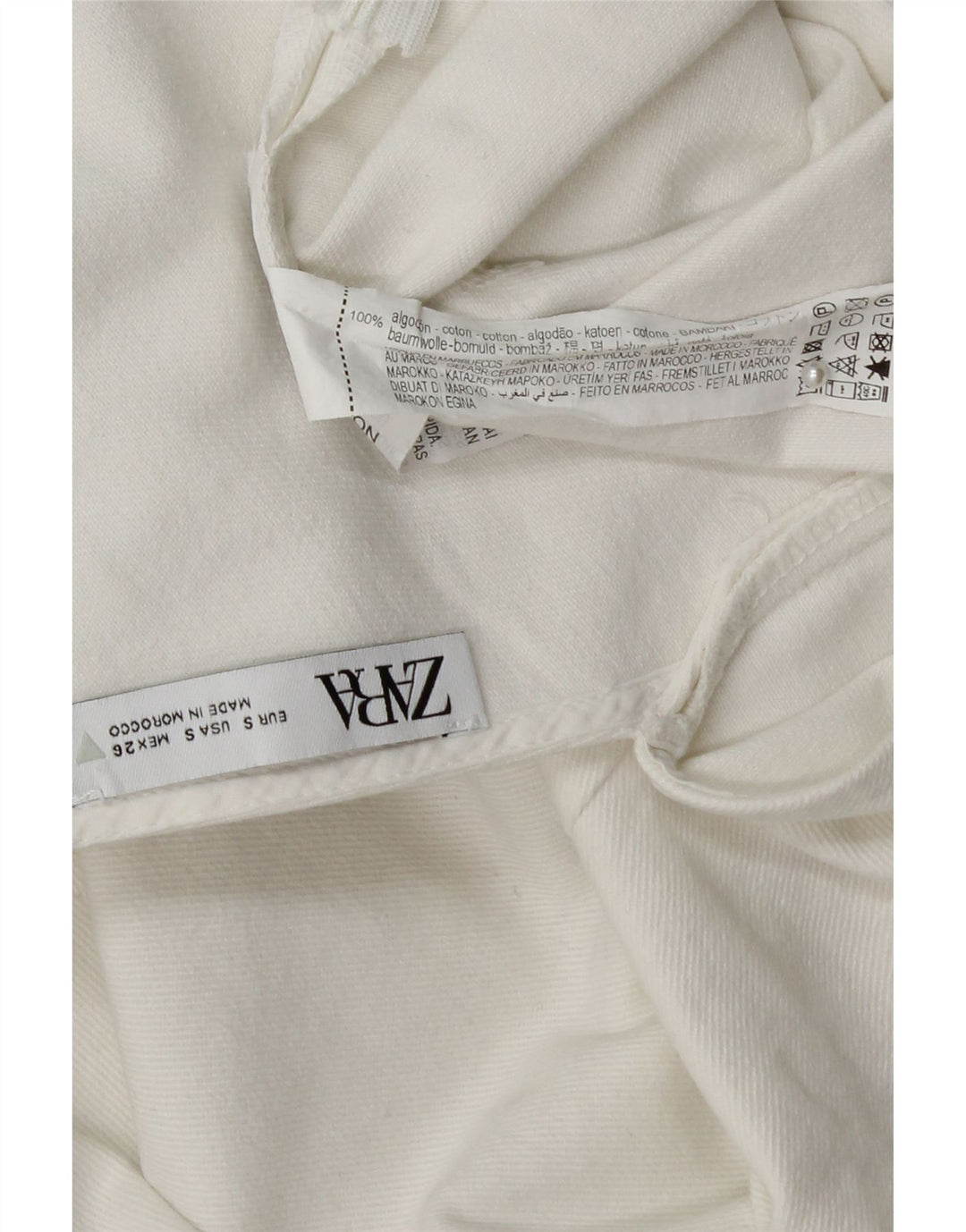 ZARA Damen Playsuit UK 10 Small Weiße Baumwolle