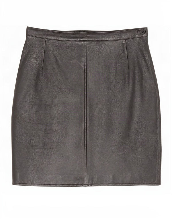 i Blues Damen Lederrock IT 42 Medium W28 Schwarz