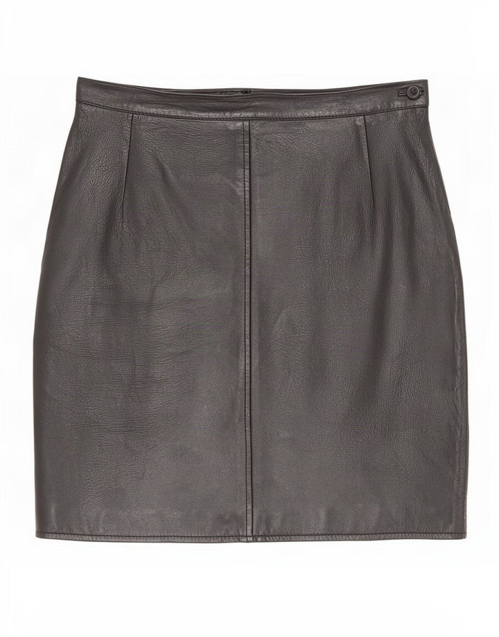 i Blues Damen Lederrock IT 42 Medium W28 Schwarz