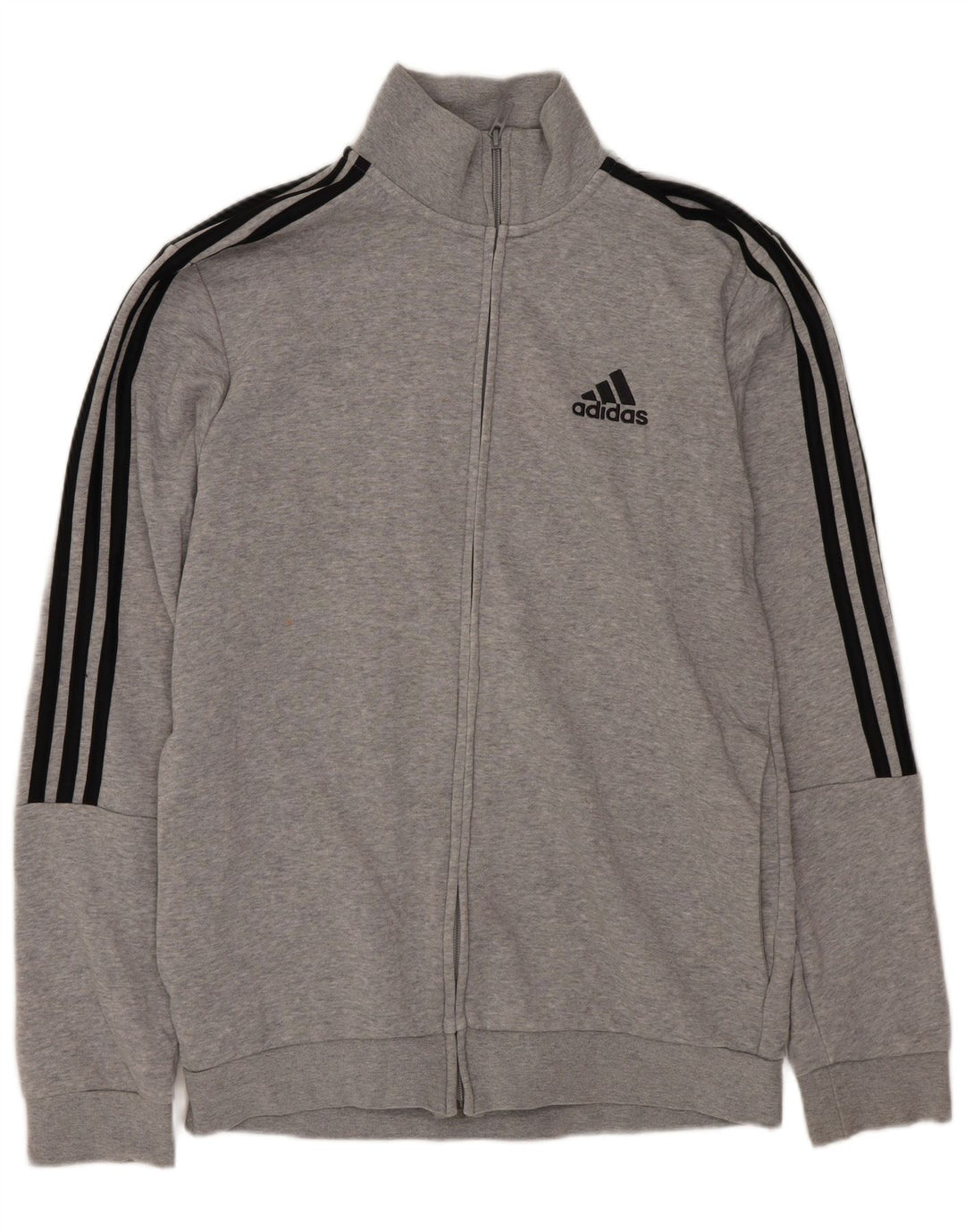 ADIDAS Herren-Trainingsanzug-Top-Jacke, UK 36/38, kleine grau gefleckte Baumwolle