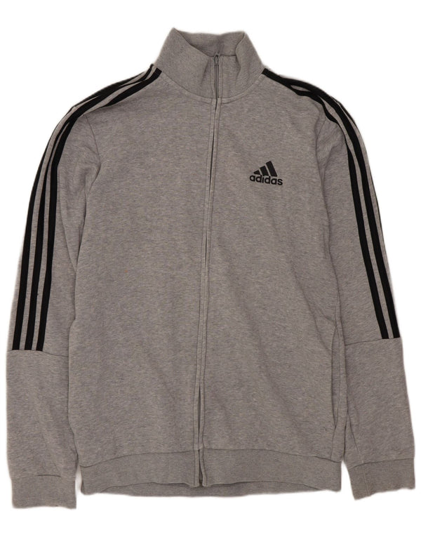 ADIDAS Mens Tracksuit Top Jacket UK 36/38 Small Grey Flecked Cotton