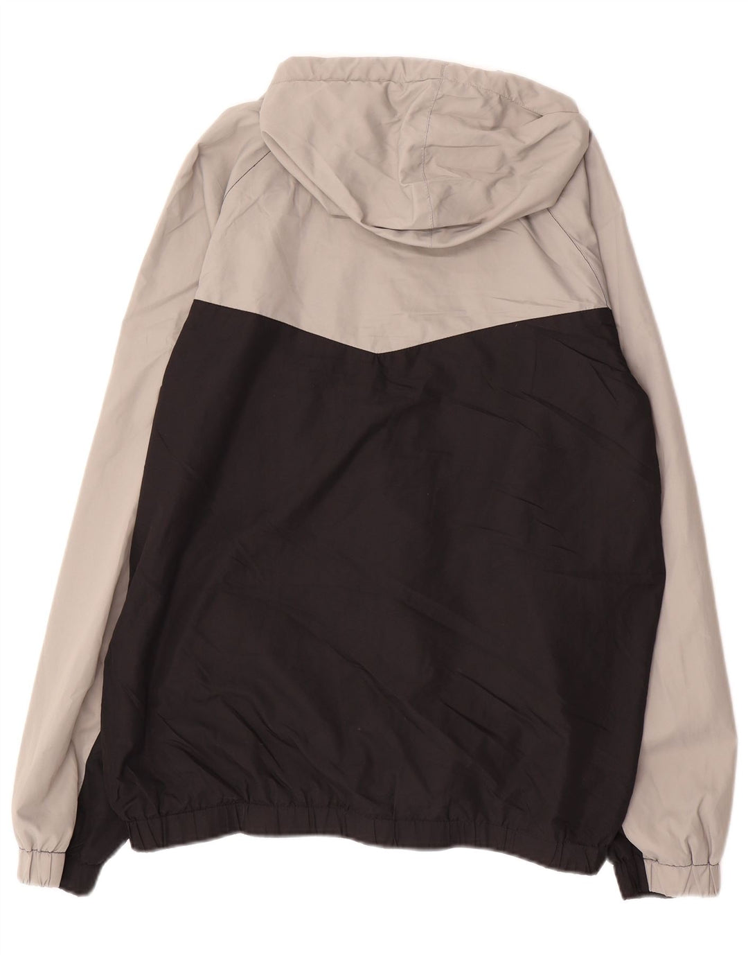 FILA Herren-Regenjacke mit Kapuze, UK 38, mittelgraues Colourblock-Polyester