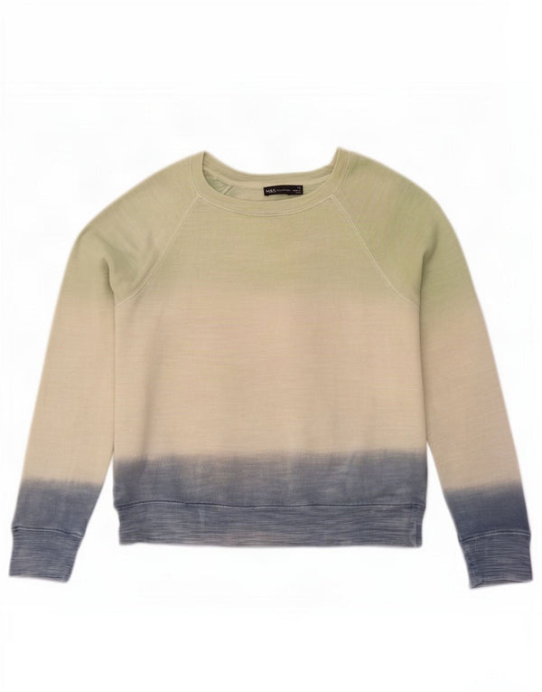 Marks & Spencer Damen Sweatshirt-Pullover UK 12 Mittelgrüner Farbblock