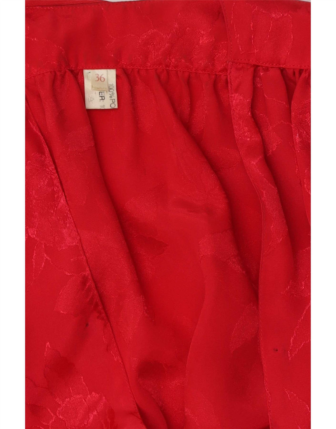 Vintage Damen 3/4 Ärmel Bluse Top EU 36 Kleines rotes Blumenmuster aus Polyester