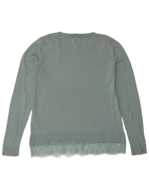 Oasis Damen-Pullover mit U-Boot-Ausschnitt, UK 14, mitteltürkisfarbene Baumwolle