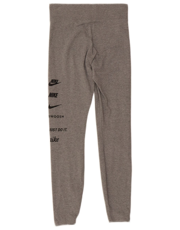 Nike Damen-Leggings mit Swoosh-Grafik, Größe S, Größe S, grau gefleckte Baumwolle