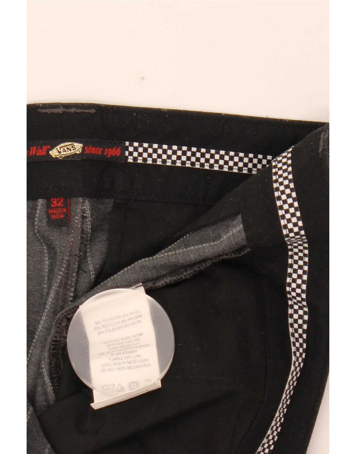 Vans Herren-Chinoshorts W32 Mittelschwarzes Nadelstreifen-Polyester