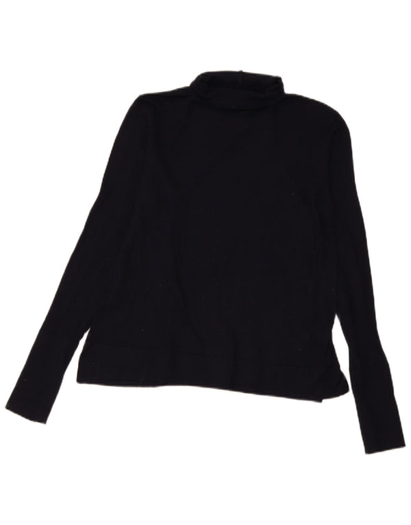 Zara Damen Blusenoberteil UK 12 Mittel Marineblau Modal