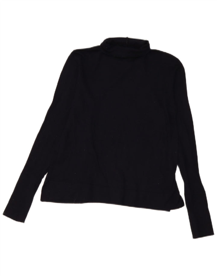 Zara Damen Blusenoberteil UK 12 Mittel Marineblau Modal