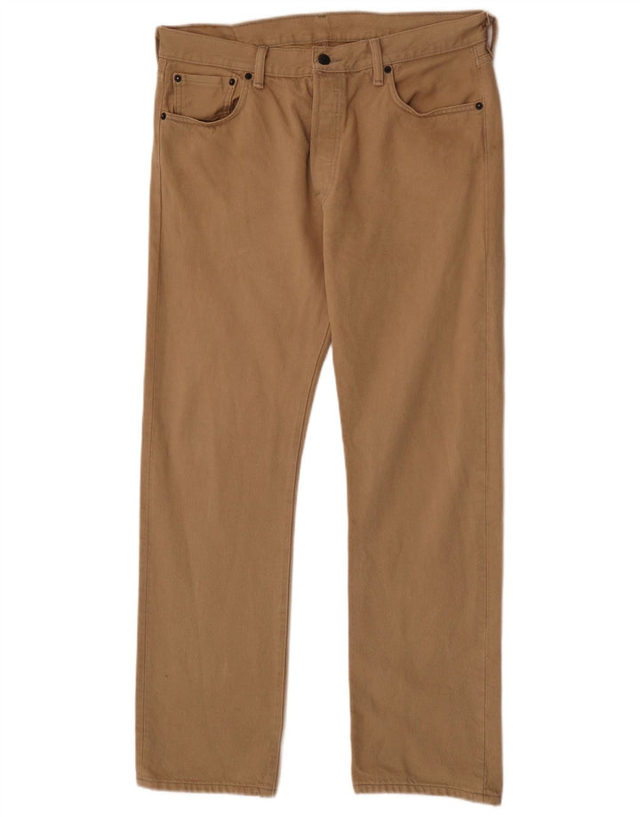 Levi's Herren 501 Stretch Straight Jeans W34 L30 Braune Baumwolle