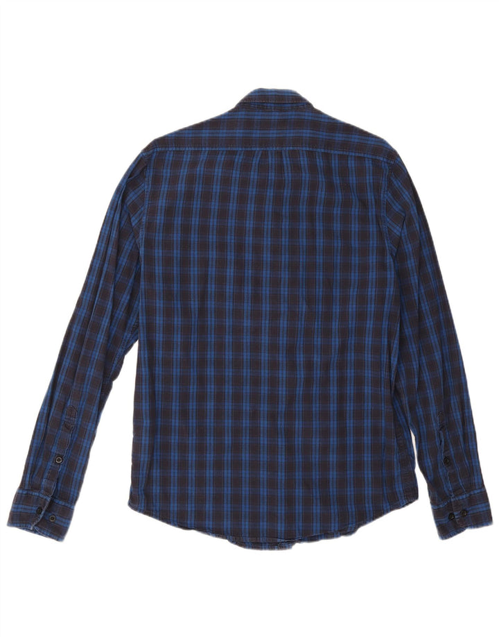 Lee Herren-Flanellhemd, mittelblau, kariert, Baumwolle