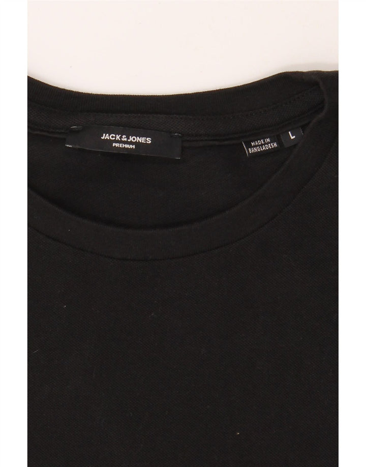 JACK & JONES Mens T-Shirt Top Large Black Cotton Vintage Jack & Jones and Second-Hand Jack & Jones from Messina Hembry 