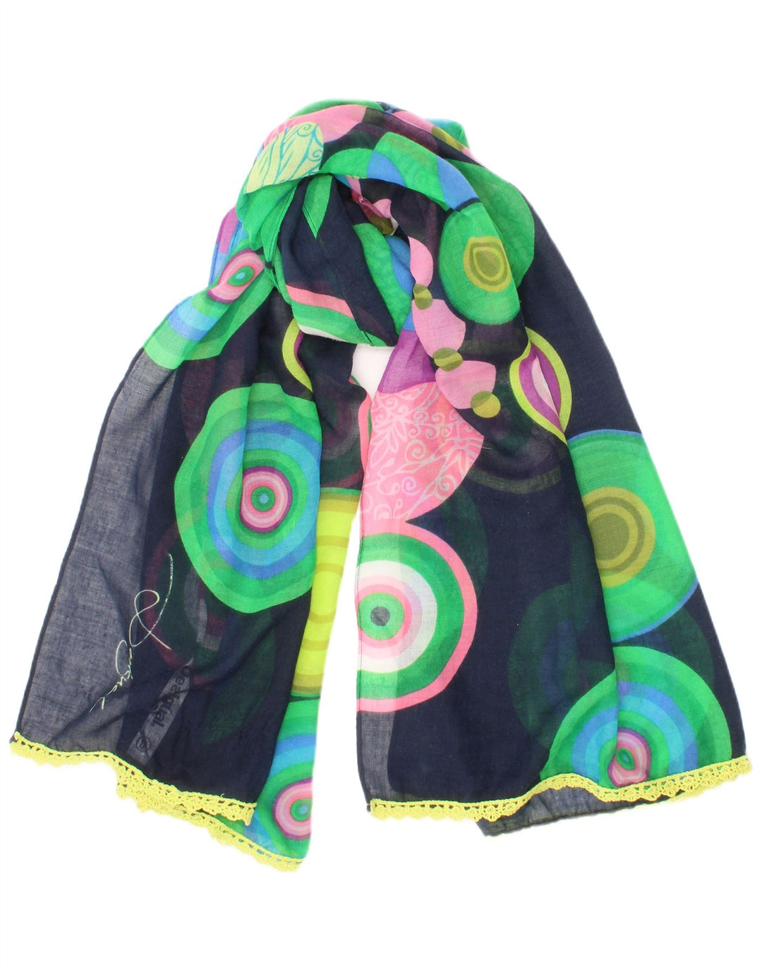 Desigual Damen-Rechteckschal, Einheitsgröße, mehrfarbig, Bohemian-Stil