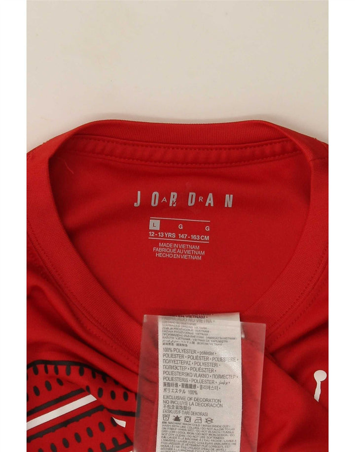 Jordan T-Shirt mit Grafik für Jungen, 12–13 Jahre, groß, rotes Polyester