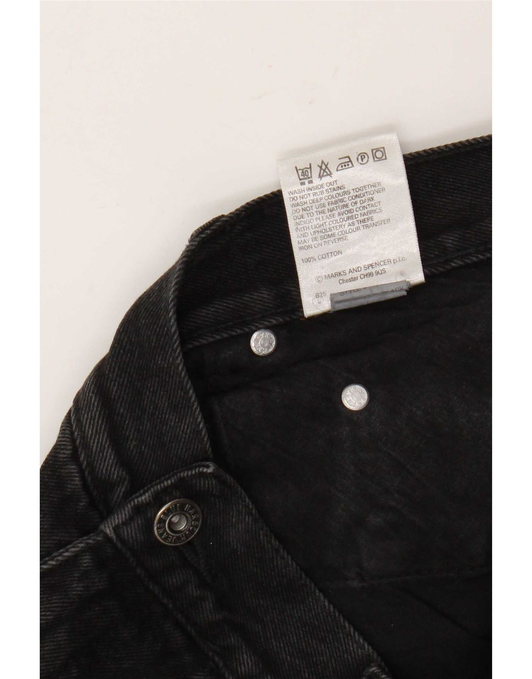 Marks & Spencer Herren Blue Harbor Straight Jeans W38 L31 Schwarze Baumwolle