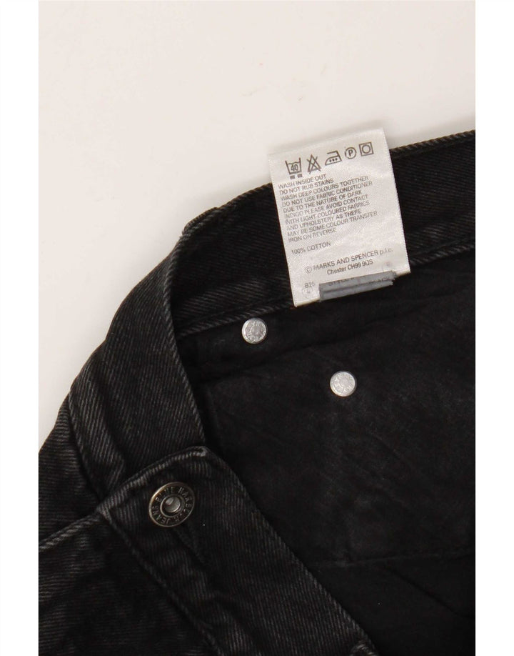Marks & Spencer Herren Blue Harbor Straight Jeans W38 L31 Schwarze Baumwolle