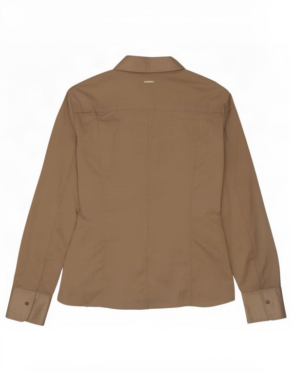 Hugo Boss Damenhemd UK 14 Large Khaki Baumwolle