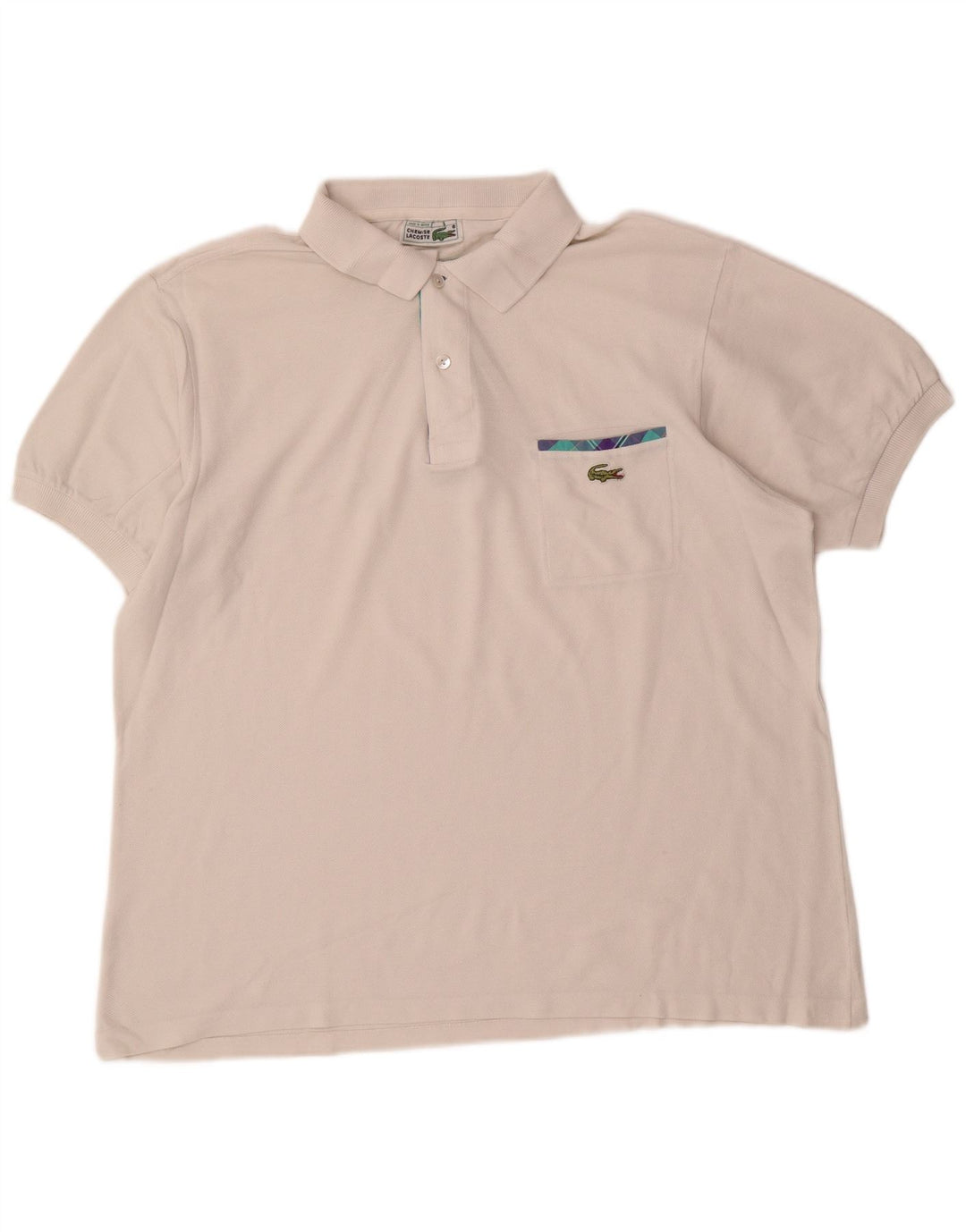 Lacoste Herren-Poloshirt, Größe 6 XL, weiße Baumwolle