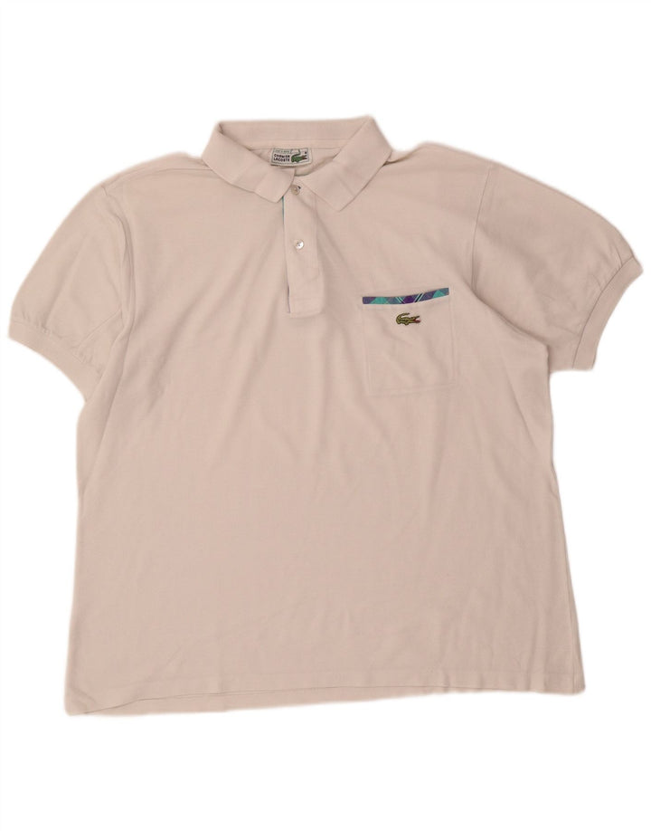 Lacoste Herren-Poloshirt, Größe 6 XL, weiße Baumwolle