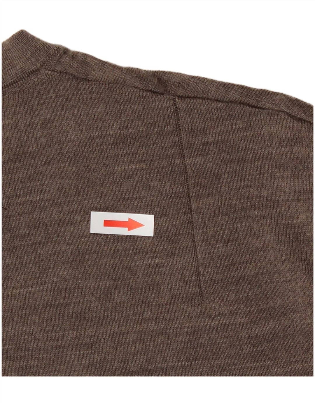 All Saints Herren-Pullover mit Rundhalsausschnitt aus mittelbrauner Merinowolle