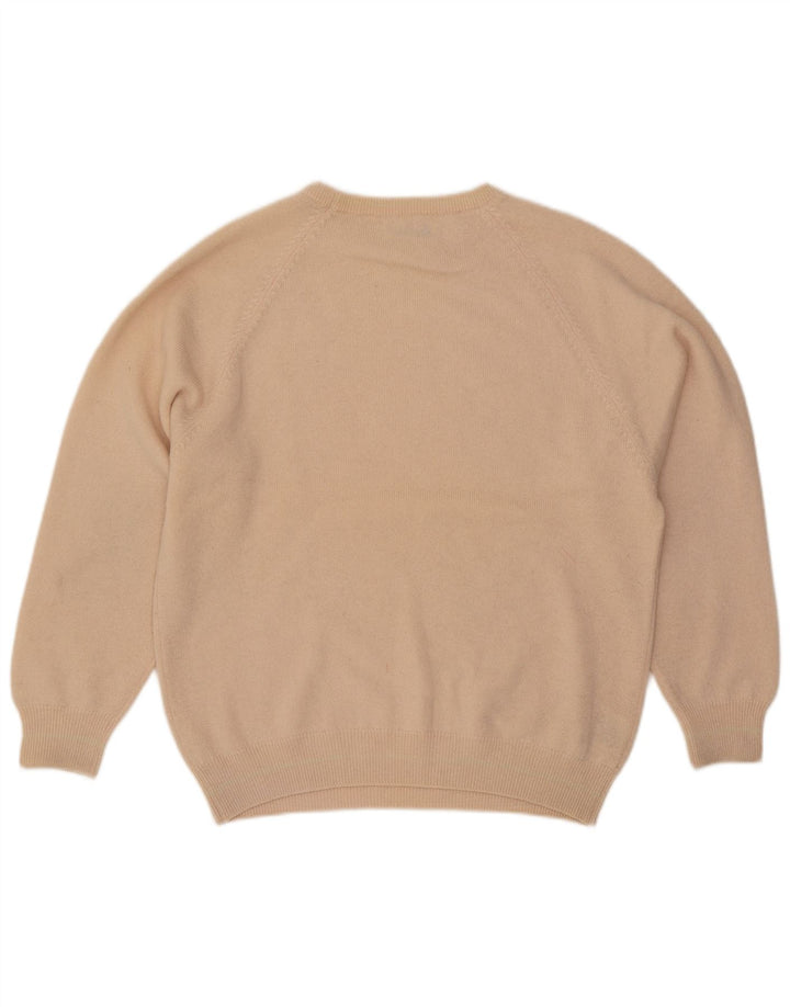 Pringle Herren-Pullover, lockere Passform, Rundhalsausschnitt, Größe S, beige Wolle