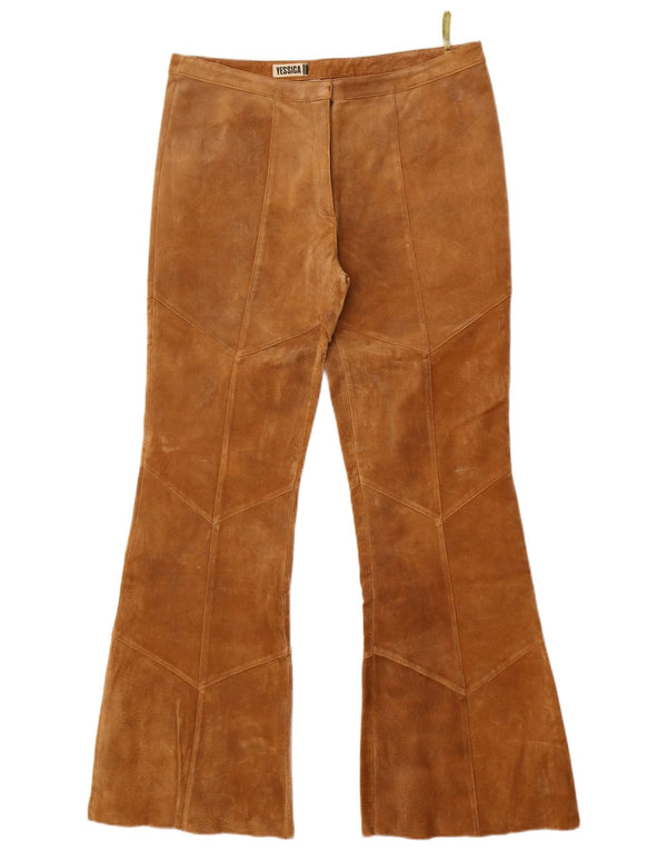 Yessica Damen Bootcut-Wildlederhose EU 42 Groß W34 L31 Braunes Leder