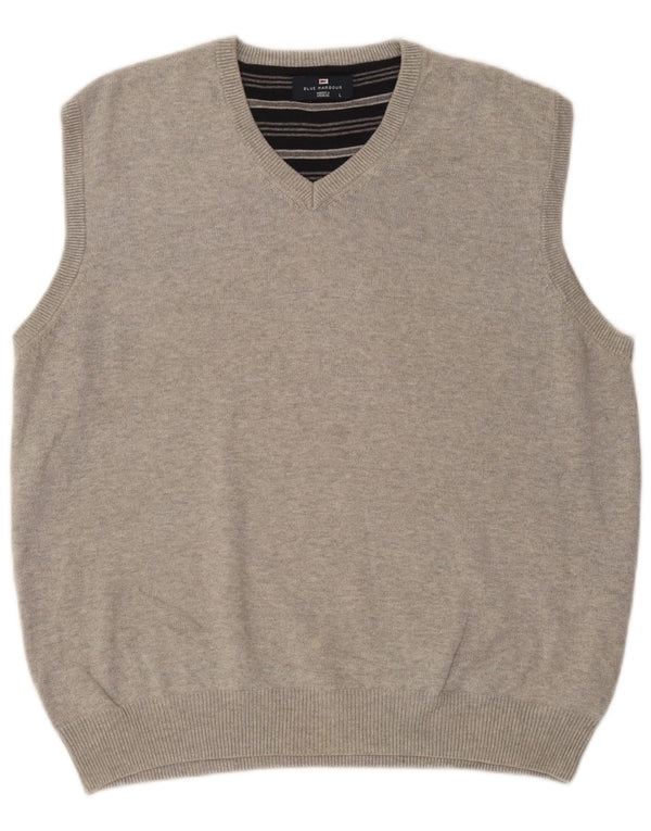 Marks & Spencer Mens Blue Harbour Vest Tank Top Large Grey Flecked Cotton