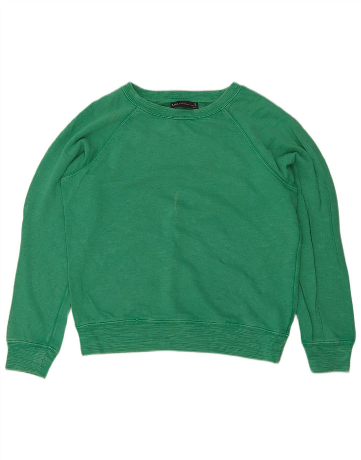 Marks & Spencer Damen-Sweatshirt in Übergröße, Gr. 10, Größe S, Grün, Baumwolle