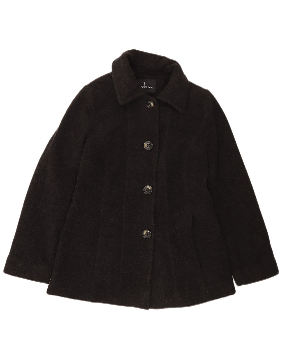 LONDON FOG Damenmantel UK 10 Small Graue Wolle