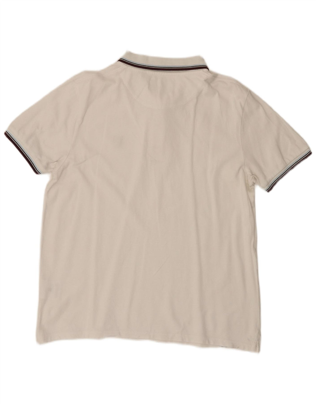 Lyle & Scott Herren Poloshirt XL weiß gestreift aus Baumwolle