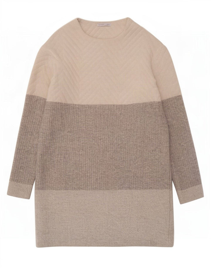 Zara Damen Pulloverkleid UK 10 Small Mehrfarbiges Colourblock-Polyester