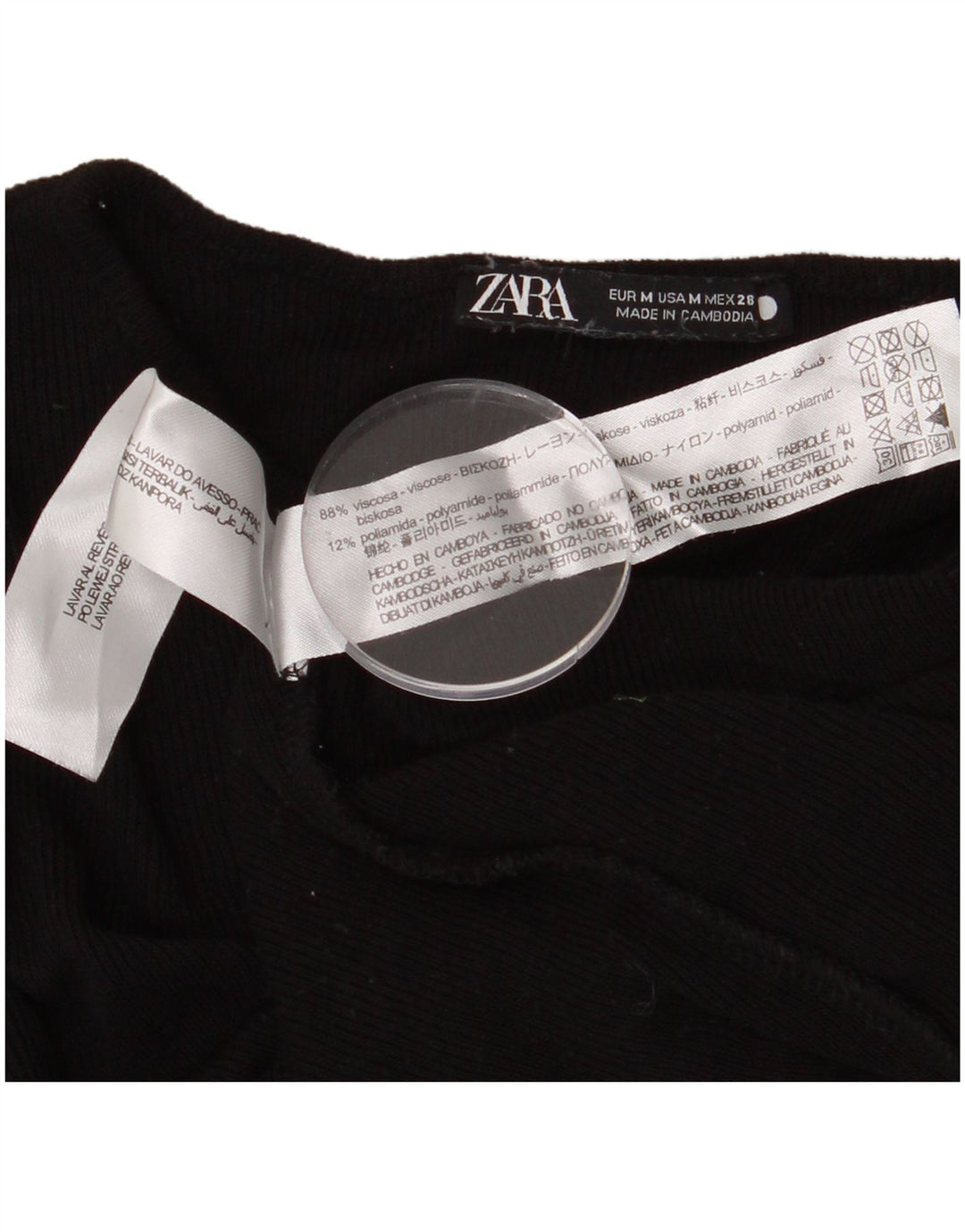 ZARA Damen-Pullover mit U-Boot-Ausschnitt, Gr. 12, mittlere schwarze Viskose