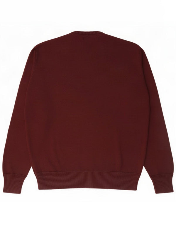 Marina Militare Herren V-Ausschnitt Pullover Pullover 2XL Burgund Baumwolle