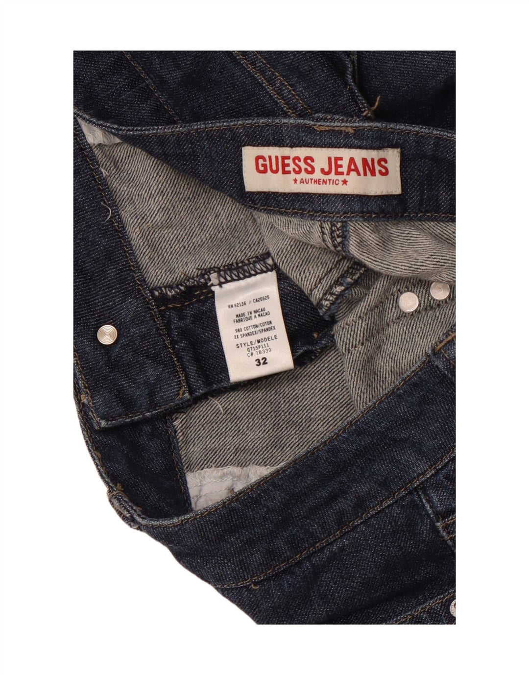 GUESS Damen Jeansshorts W32 Große blaue Baumwolle