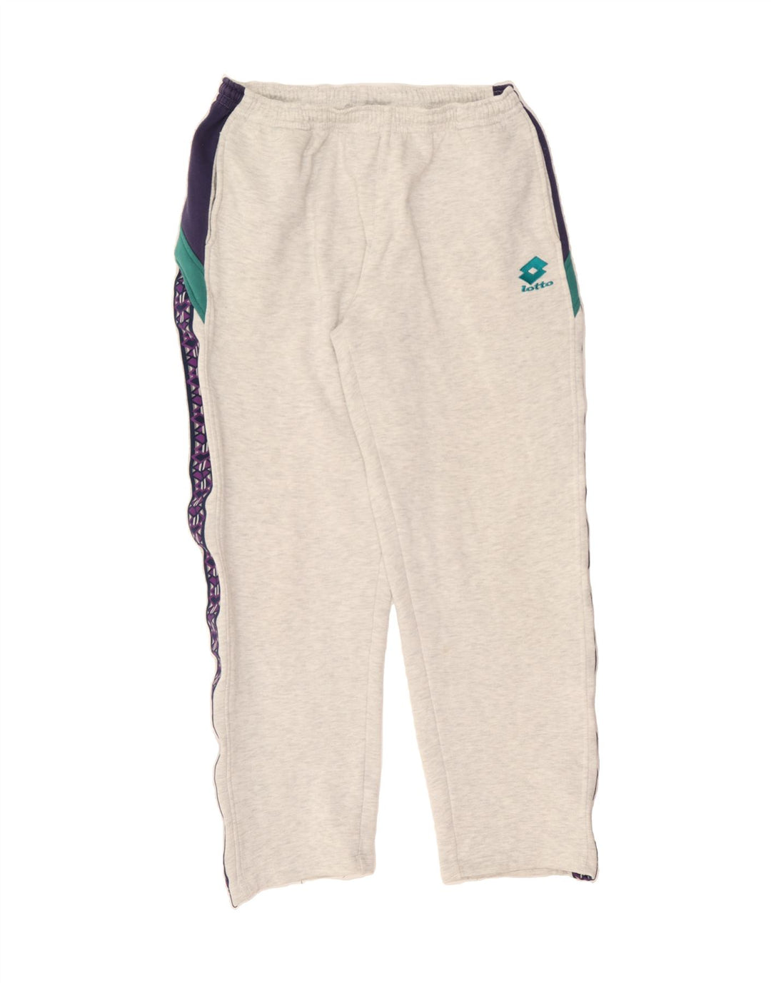 LOTTO Womens Tracksuit Trousers UK 14 Large Grey Colourblock Polyester Vintage Lotto and Second-Hand Lotto from Messina Hembry 