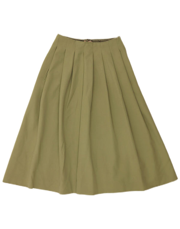 LES COPAINS Damen Faltenrock UK 0 2XS W24 Khaki