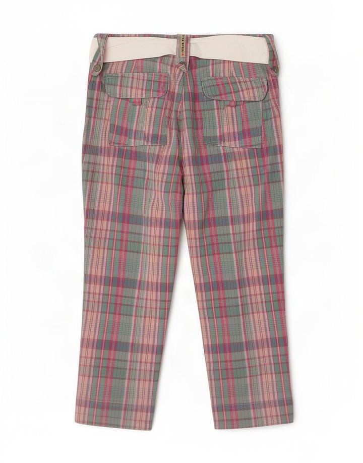 Think Pink Damen Caprihose IT 44 Mittel W28 L21 Mehrfarbig kariert