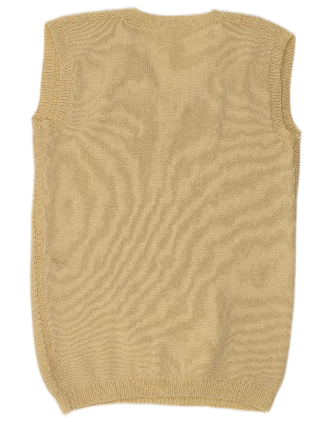 Vintage Damen Weste Tank Top UK 14 Groß Gelb