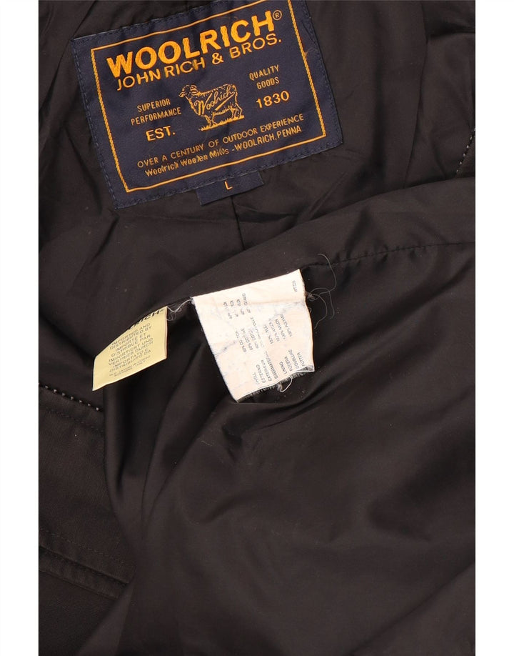 Woolrich Damen-Mantel mit Kapuze, UK 16, Größe L, Schwarz, Baumwolle
