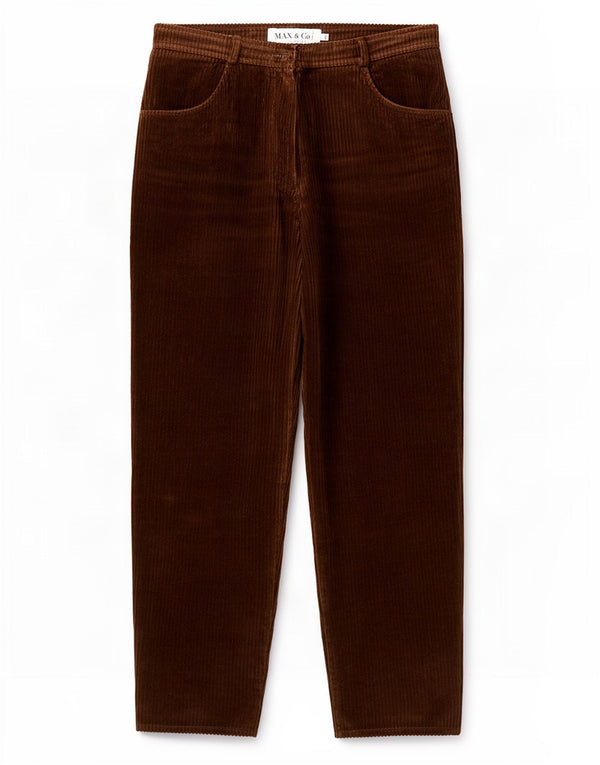 Max & Co. Damen Tapered Cordhose IT 46 Large W32 L28 Khaki