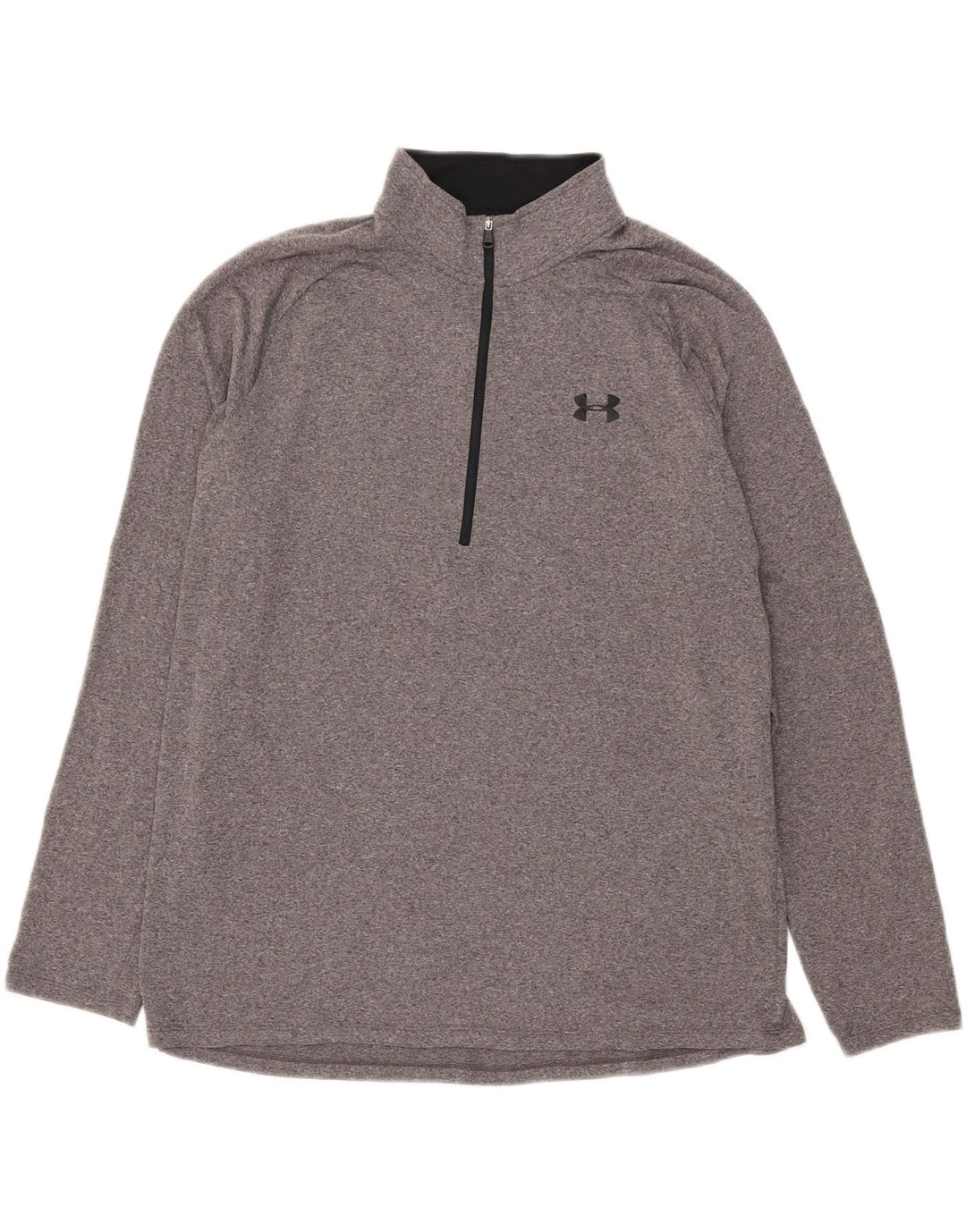Under Armour Herren Heat Gear Zip Neck Pullover Trainingsanzug Top XL Grau