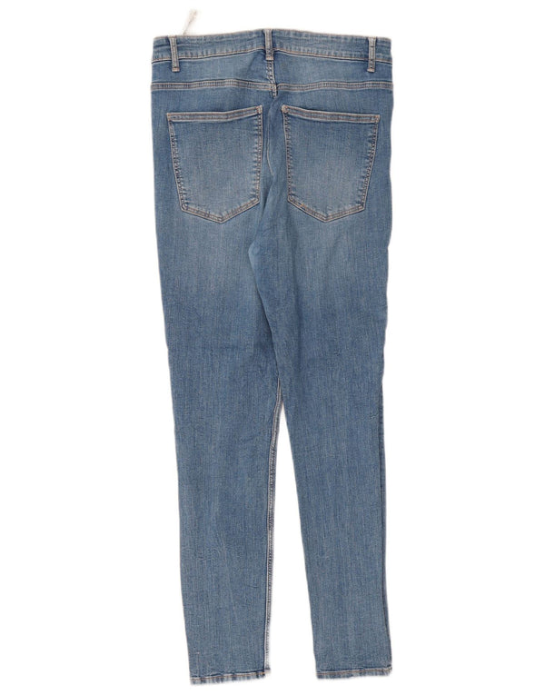 Zara Damen-Jeans mit hoher Taille, Röhrenjeans, EU 42, Größe L, W32, L28, Blau