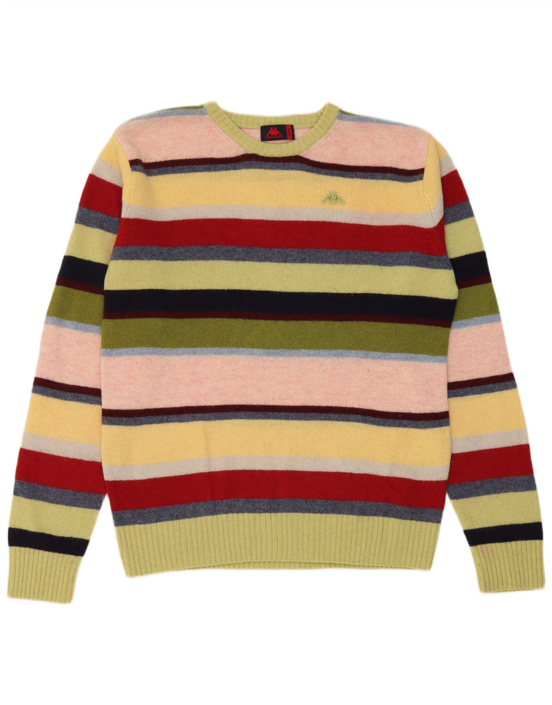 Kappa Herren-Pullover mit Rundhalsausschnitt, groß, mehrfarbig, gestreift, Wolle