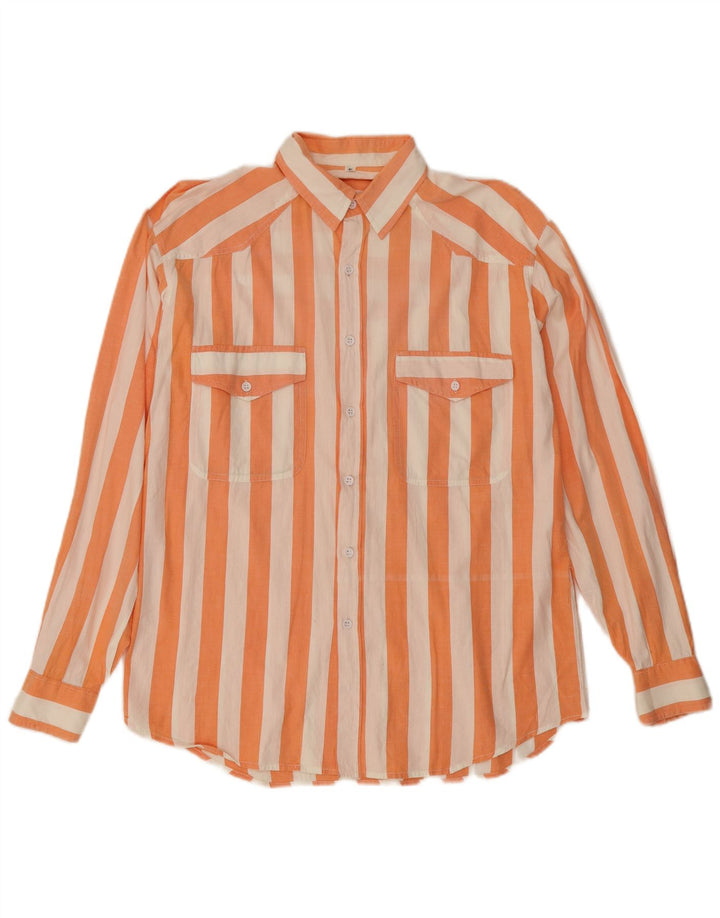 Vintage Herrenhemd klein orange gestreift
